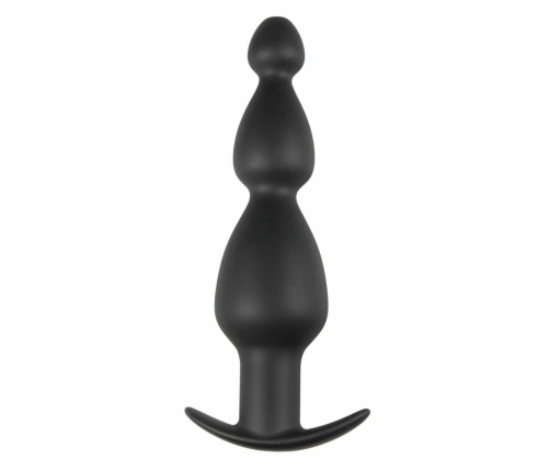 Sinner Gear Hollow Silicone Black Plug - Anatomical Design, Large
