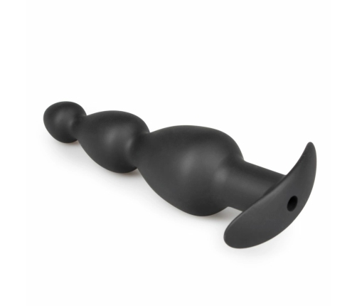 Sinner Gear Hollow Silicone Black Plug - Anatomical Design, Large