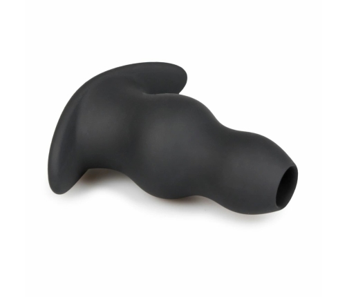 Ouch! Silicone Hollow Plug Medium - Soft Flexible Design, Black