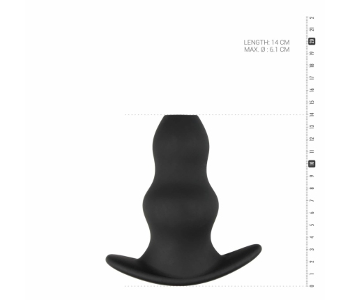 Ouch! Silicone Hollow Plug Medium - Soft Flexible Design, Black
