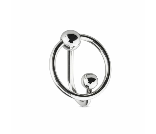 Sinner Gear Stainless Steel Glans Ring with Retention Plug, Silver, M