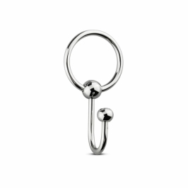 Sinner Gear Stainless Steel Glans Ring with Retention Plug, Silver, M