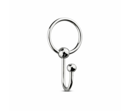 Sinner Gear Stainless Steel Glans Ring with Retention Plug, Silver, M