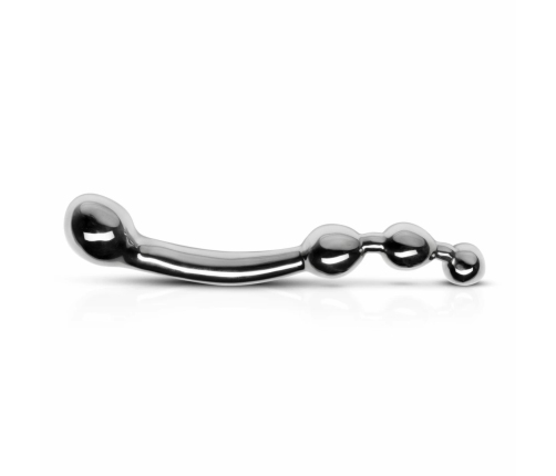 Sinner Multi-Stim Metal Wand - Curved Intimate System, Silver, 22 cm