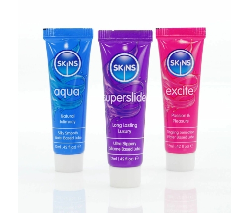 Skins Vital & Fruity Lubricant Sample Tubes Set 6x12ml - Silky Variety Pack