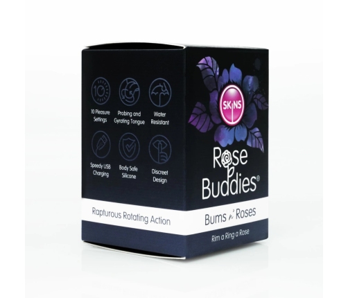 Skins Rose Buddies Bums N Roses Intimate Rotating Vibrator, Black