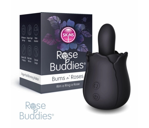 Skins Rose Buddies Bums N Roses Intimate Rotating Vibrator, Black
