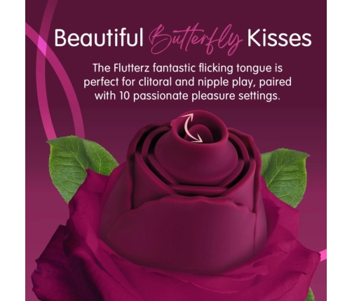 Skins Rose Buddies Flutterz Intimate Device Burgundy Waterproof USB