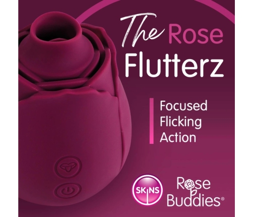 Skins Rose Buddies Flutterz Intimate Device Burgundy Waterproof USB