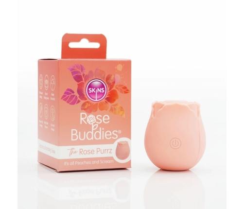 Skins Rose Buddies The Rose Purrz Vibrator Pink - 10-Speed, USB Rechargeable