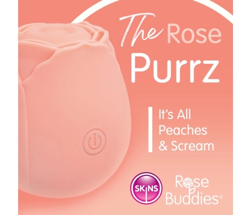 Skins Rose Buddies The Rose Purrz Vibrator Pink - 10-Speed, USB Rechargeable