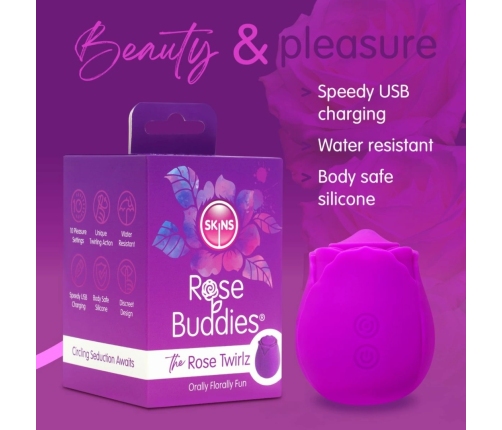Skins Rose Buddies The Rose Twirlz Compact Silicone Vibrator Pink