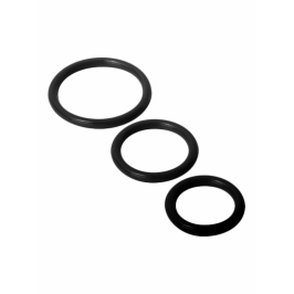 Trinity Vibes Silicone Ring Set 3 Sizes Flexible Black 811847011131
