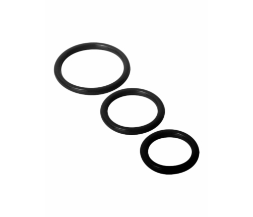 Trinity Vibes Silicone Ring Set 3 Sizes Flexible Black 811847011131