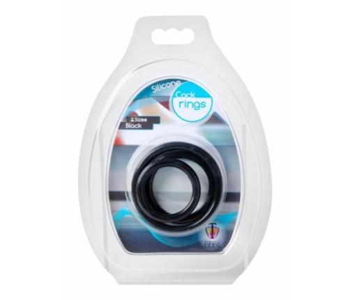 Trinity Vibes Silicone Ring Set 3 Sizes Flexible Black 811847011131