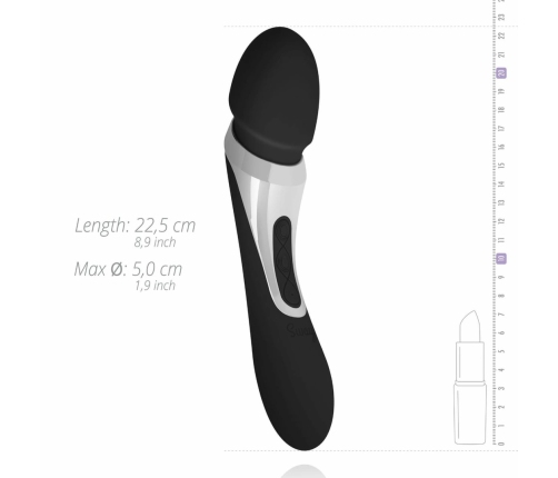Sway Vibes Dual-Ended Wand Massager Black Rechargeable Waterproof