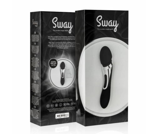 Sway Vibes Dual-Ended Wand Massager Black Rechargeable Waterproof