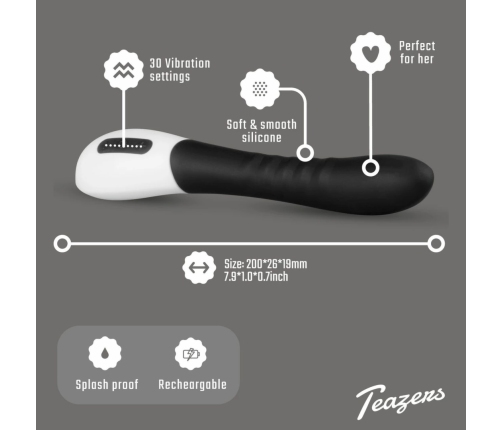 Teazers G-Spot Intimate Device Black 30-Speed Soft Silicone USB