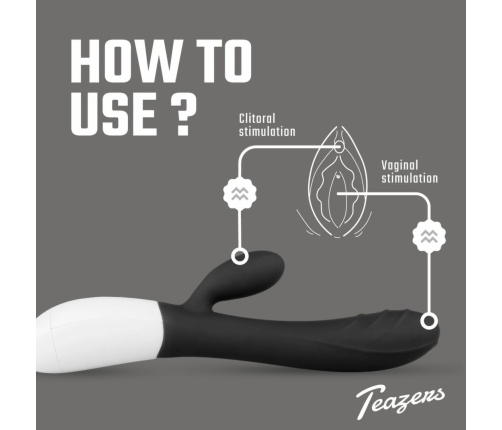 Teazers Rabbit Series Rechargeable Silicone Intimate Device Black