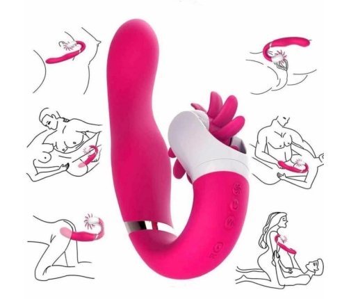EasyToys Dave Silicone Dual Motor Rechargeable Vibrating Device Pink