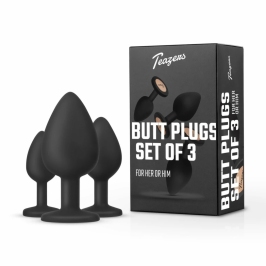 EasyToys Anal Plug Set Flexible Silicone 3 Sizes Black 8719934001787