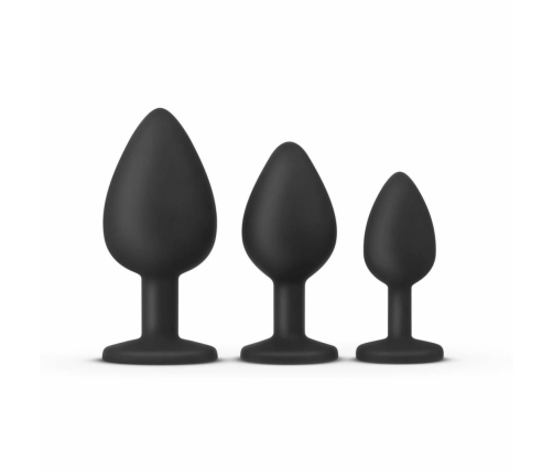 EasyToys Anal Plug Set Flexible Silicone 3 Sizes Black 8719934001787