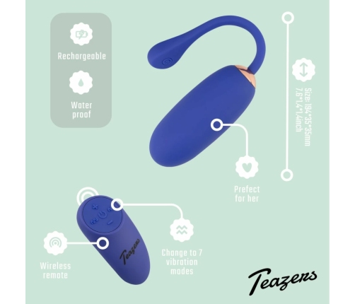 Teazers Vibrating Egg Model - 10-Function, USB Rechargeable, Purple