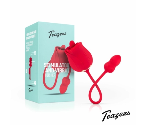 Teazers Rose Duo Rechargeable Intimate Device with Dual Motors Pink
