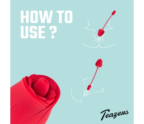 Teazers Rose Duo Rechargeable Intimate Device with Dual Motors Pink