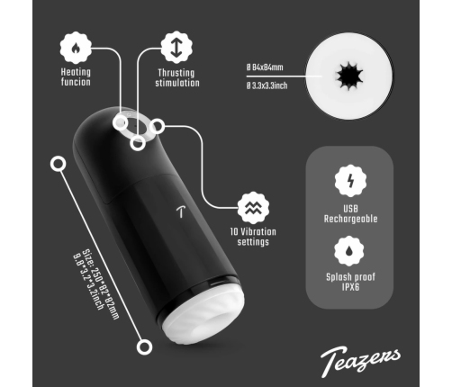 Teazers Automatic Intimate Device Triple Action Heating & Vibration USB