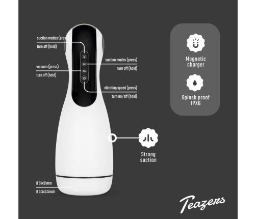 Teazers Automatic Intimate Machine 4-in-1 Multi-Function Black