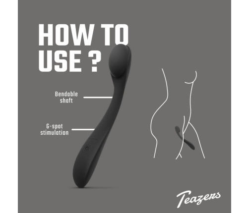 Teazers Flexible Curve Intimate Massager Waterproof 5 Modes Purple