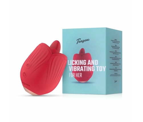 Teazers Rose Intimate Device with Licking Motion & Vibrating System Pink