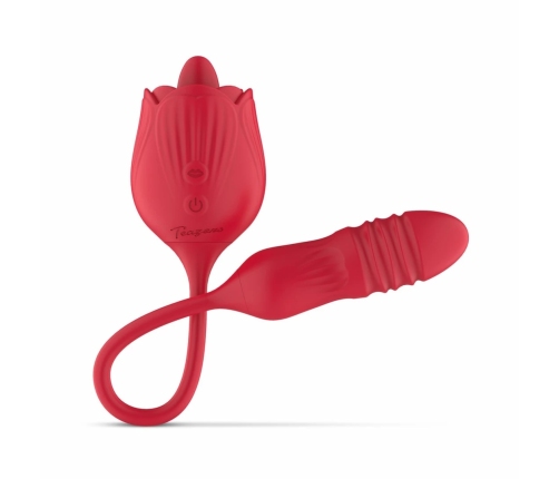 Teazers Rose Multifunctional Vibrator with Thrusting and Licking System Pink