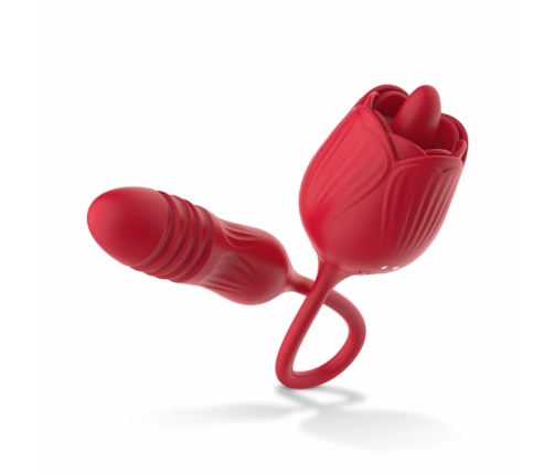 Teazers Rose Multifunctional Vibrator with Thrusting and Licking System Pink