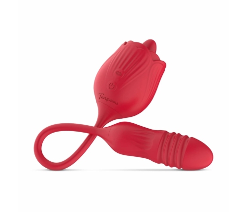 Teazers Rose Multifunctional Vibrator with Thrusting and Licking System Pink