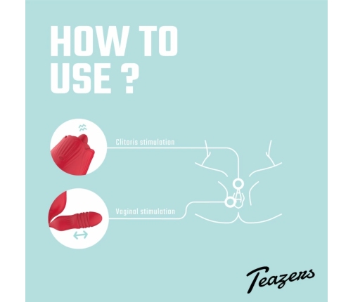 Teazers Rose Multifunctional Vibrator with Thrusting and Licking System Pink