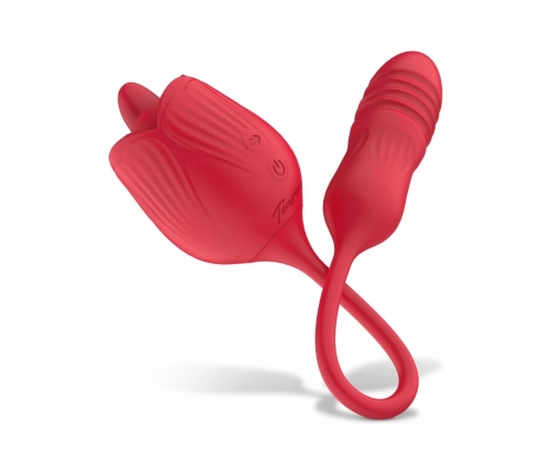 Teazers Rose Multifunctional Vibrator with Thrusting and Licking System Pink