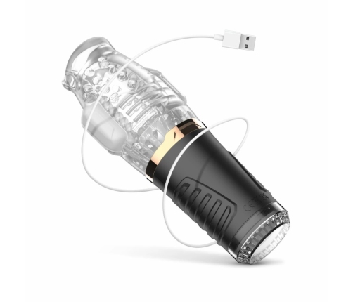 Teazers Intimate Device Thrusting Vibrating Rotating Black USB Rechargeable