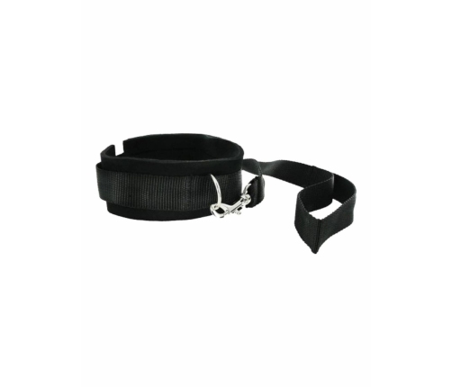 Frisky Adjustable Neoprene Collar & Nylon Leash Set, Black, 116cm