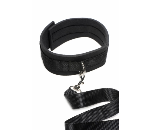 Frisky Adjustable Neoprene Collar & Nylon Leash Set, Black, 116cm