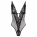 Sensual Dewi Bodysuit Black with Polka Dot Lace, Adjustable Straps