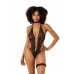 Renee Body Set by Be Wicked - Black, Open Design, Floral Lace, M/L