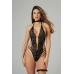 Renee Body Set by Be Wicked - Black, Open Design, Floral Lace, M/L
