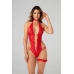 Rene Rofe Renee Open Design Body Red - Soft Stretchy Lingerie Set