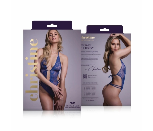 Be Wicked Renee Lace Crotchless Bodysuit Dazzling Blue Adjustable