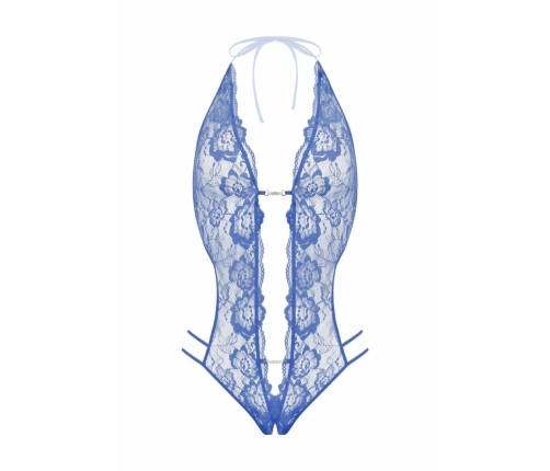 Be Wicked Renee Lace Crotchless Bodysuit Dazzling Blue Adjustable