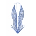 Be Wicked Renee Lace Crotchless Bodysuit Dazzling Blue Adjustable