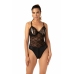 Christine Vesper Wetlook Bodysuit with Open Details Black