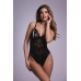 Christine Vesper Wetlook Bodysuit with Open Details Black